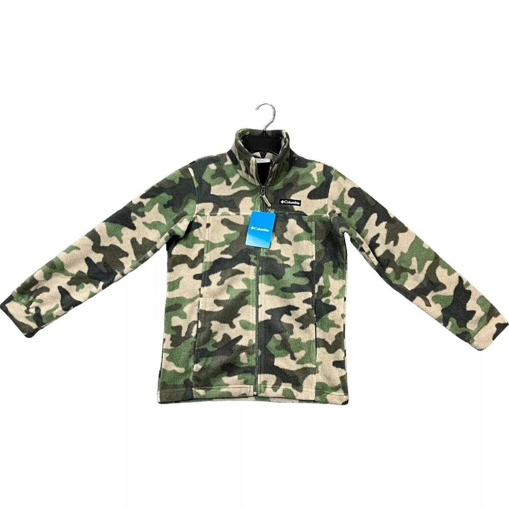 Columbia Youth‎ Boys Full Zip Fleece Jacket Sz 18-20 (XL) Camo Print Warm & Cozy